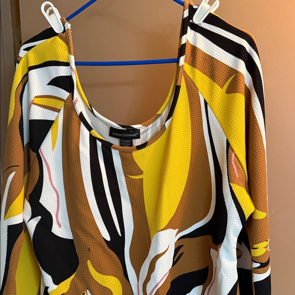 Ashley Stewart Multicolor Long Sleeve Dress